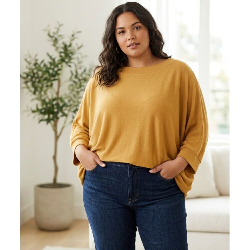 New Andree by Unit Oversized Dolman Sleeve Tunic Top Women's Plus Size 2X - 3X